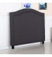 Carla Queen Charcoal Headboard with Curved Design & Metal Studded Buttons